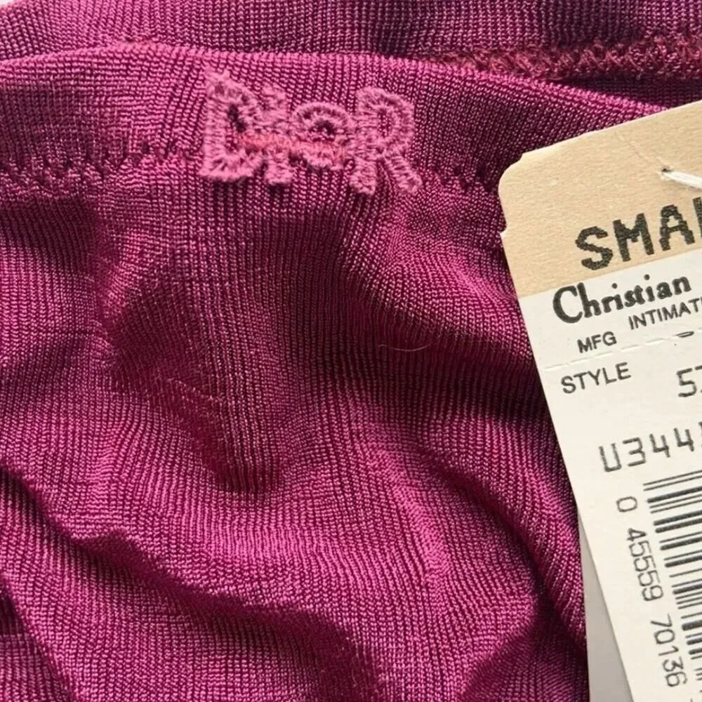 Christian Dior Intimates Vintage Thong Underwear New with Tags Size Small Wine - Picture 3 of 12